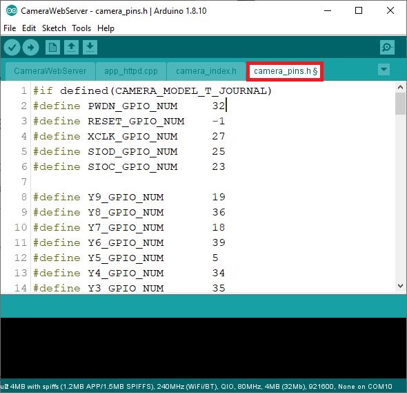 CameraWebServer Example ESP32-CAM for Arduino IDE
