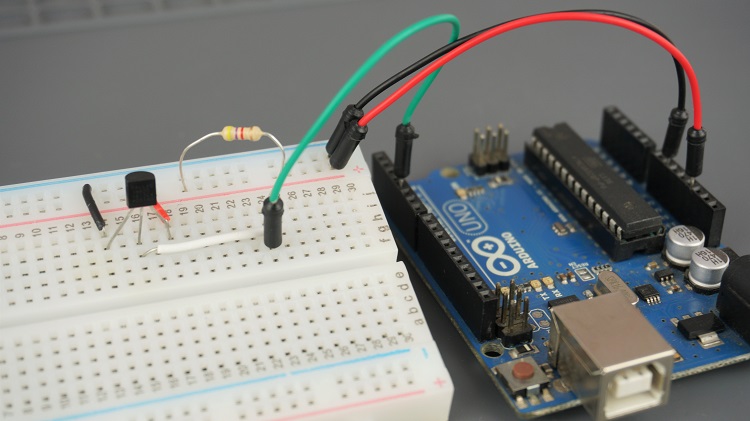 Arduino with DS18b20 Temperature Sensor