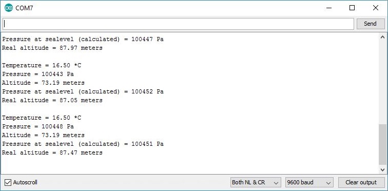 ESP32 with BMP180 Barometric Sensor Pressure Temperature Altitude readings