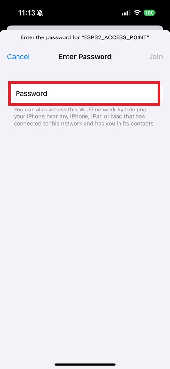 Inserting Password for ESP32 Access Point