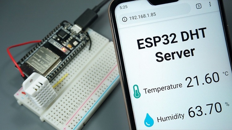 ESP32/ESP8266 DHT11 DHT22 Web Server MicroPython Demonstration