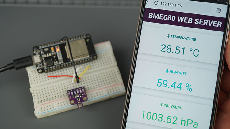 ESP32 BME680 Gas sensor Web Server Demonstration
