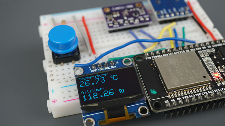 ESP32 BMP388 Sensor Altitude Pressure Temperature Arduino Oled SSD1306 MicroSD Card Parts Required