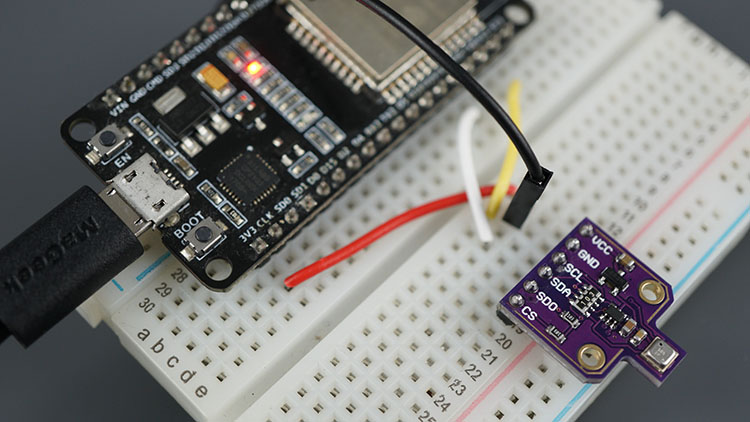ESP32 Board BME680 Gas sensor circuit wiring diagram schematics