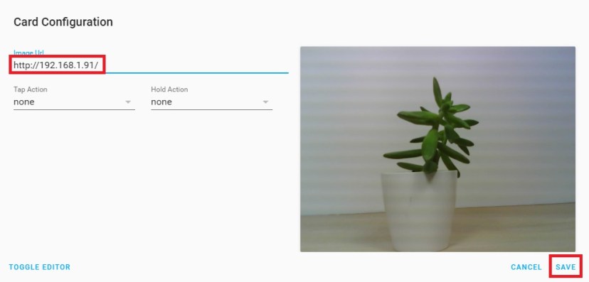 ESP32-CAM camera board home assistant IP Address