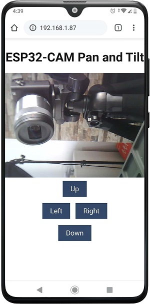 ESP32-CAM Pan and Tilt Web Server Video Streaming Smartphone Arduino IDE