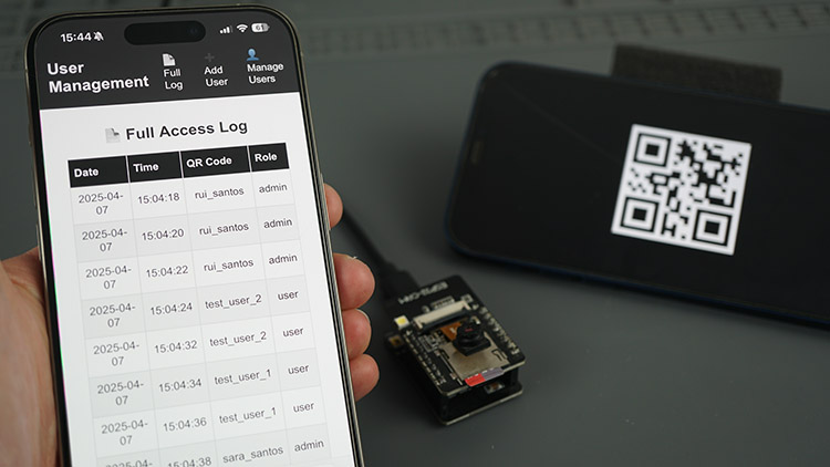 ESP32-CAM QR Code Reader Web Server User Management Project Demonstration