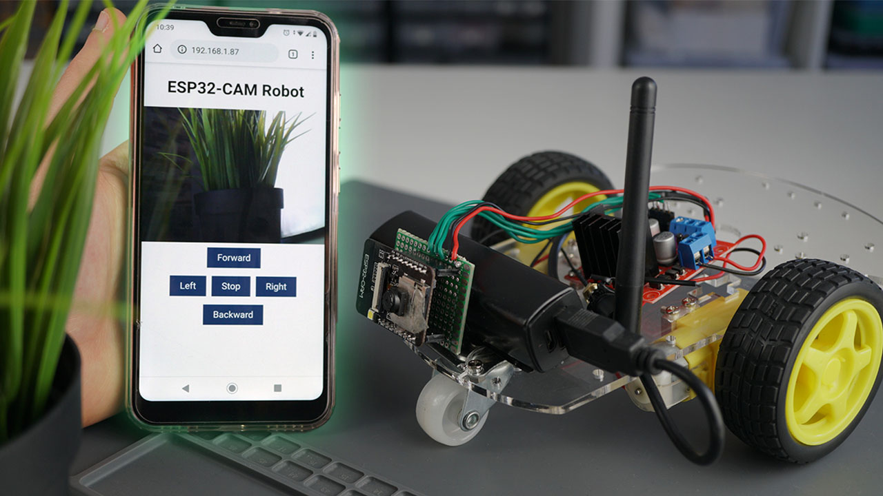 ESP32-CAM Remote Controlled Car Robot Web Server Arduino IDE