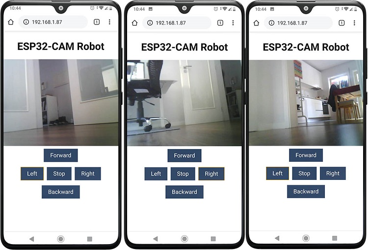 ESP32-CAM Remote Controlled Robot Web Server Demonstration