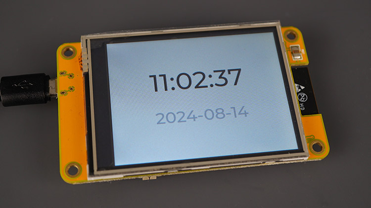 ESP32 CYD Cheap Yellow Display LVGL Digital Clock Time Date