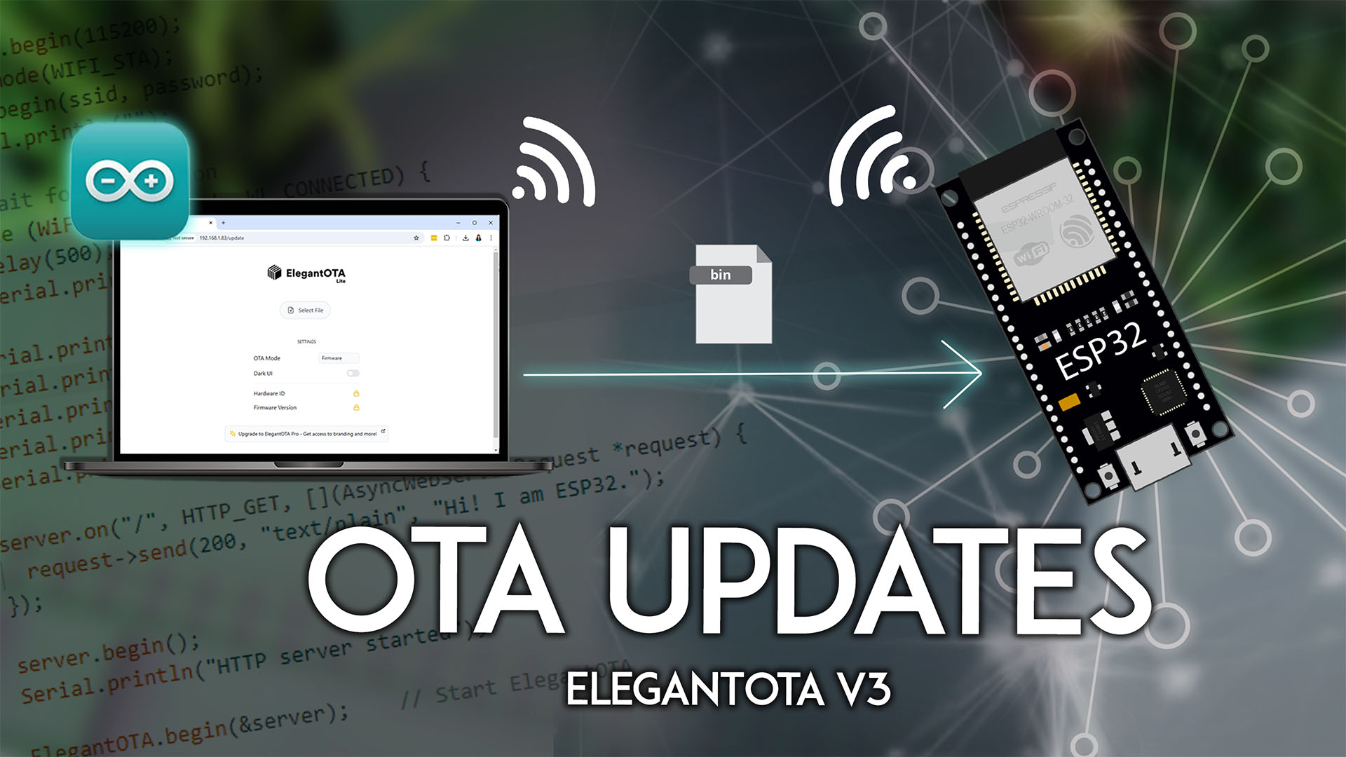 ESP32 OTA (Over-the-Air) Updates – ElegantOTA Library with Arduino IDE