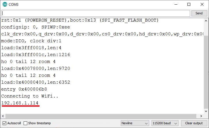 ESP32 IP Address printed in Arduino IDE Serial monitor