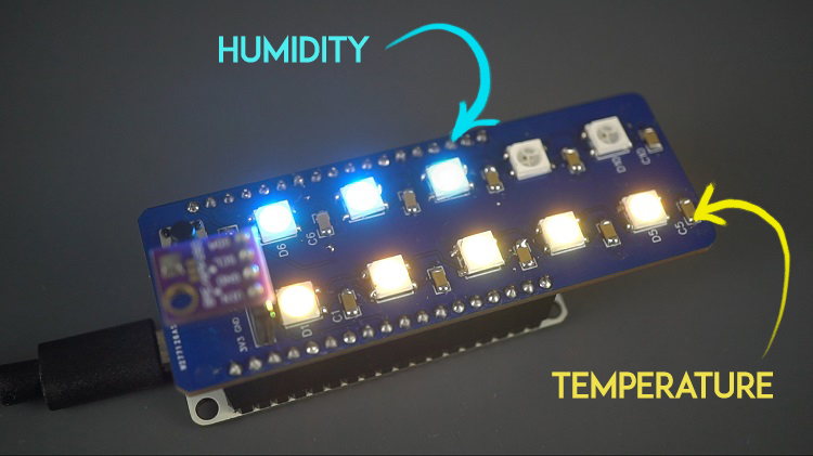 ESP32 Status Indicator Sensor PCB Shield Station Mode temperature humidity