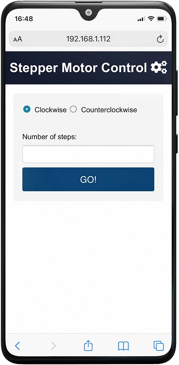 ESP32 ESP8266 Stepper Motor Web Server HTML Form with CSS
