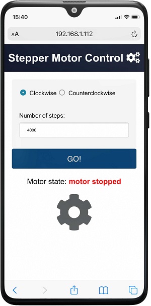 ESP32 Stepper Motor Web Server Websocket Motor Stopped