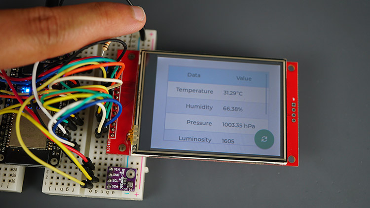 ESP32 TFT Display BME280 Sensor Data Table Demonstration LDR Sensor