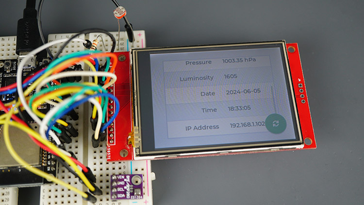 ESP32 TFT Display BME280 Sensor Data Table Demonstration Testing