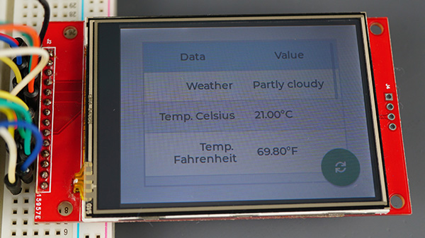 ESP32 TFT Touchscreen Display HTTP Wi-Fi Request Weather