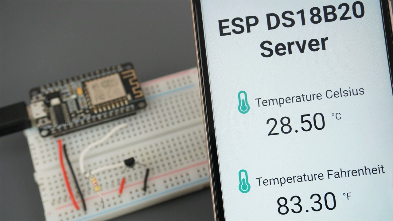ESP8266 with DS18B20 Temperature Sensor using Arduino IDE