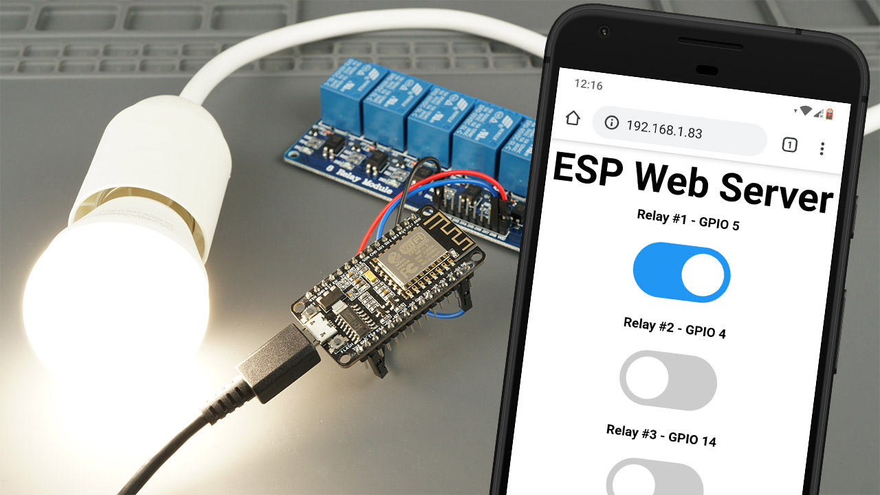 ESP8266 Relay Module - Control AC Appliances Web Server