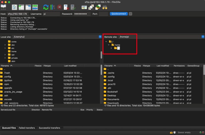 FileZilla connection established