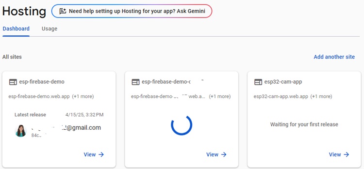 Firebase Web App Deploy History and Domains