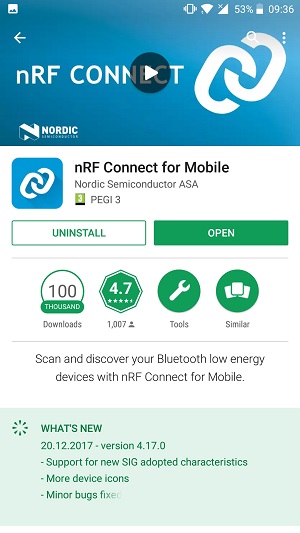 nRF Connect for Mobile from Nordic
