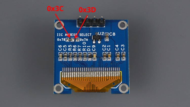 Selecting a different I2C address on SSD1306 OLED Display