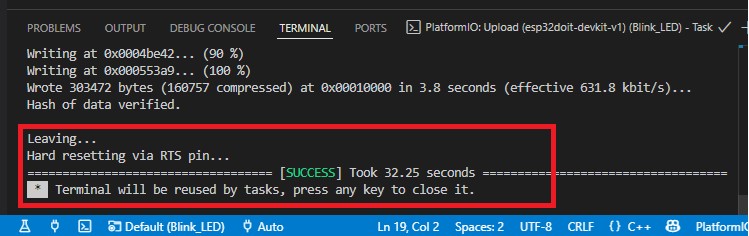 pioarduino upload success