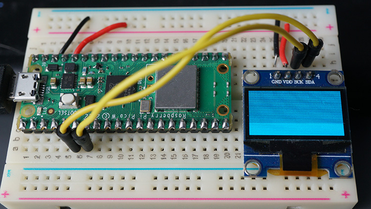 oled fill white screen raspberry pi pico micropython