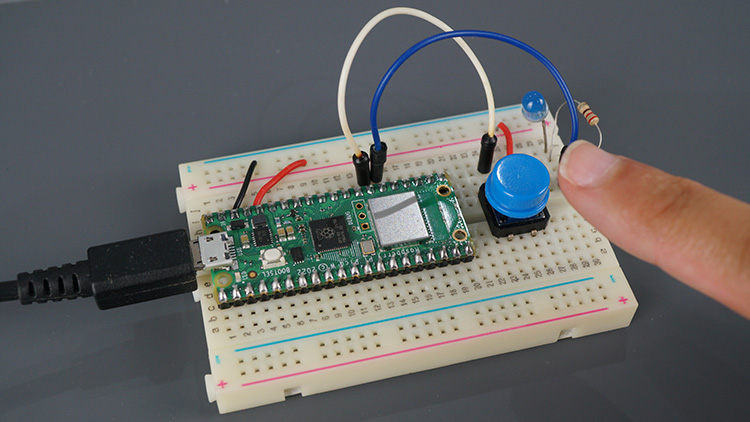 Raspberry Pi Pico Pushbutton LED off