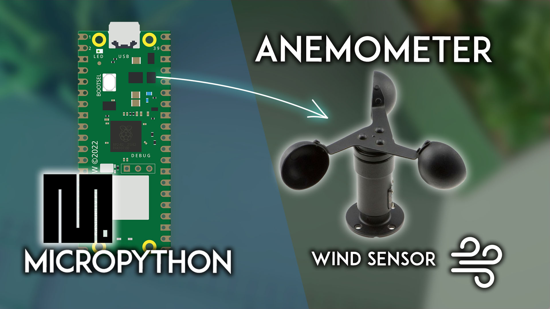 Raspberry Pi Pico with Anemomer: Measure Wind Speed (MicroPython)