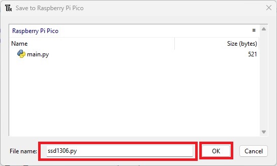 save the ssd1306 oled library micropython