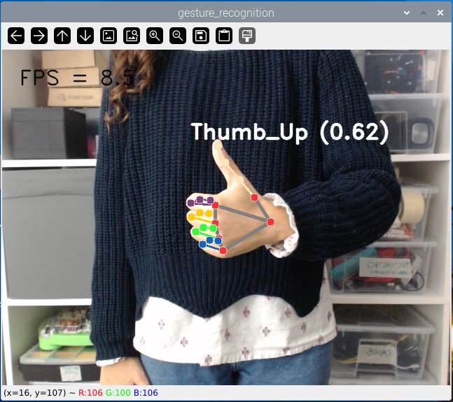 Testing Mediapipe Thumb Up Gesture