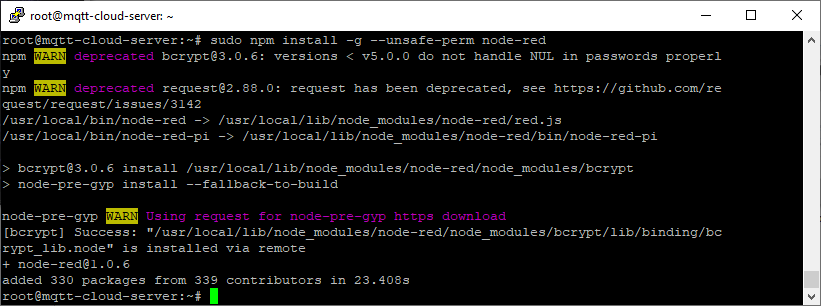 Digital Ocean Installing Node-RED NPM