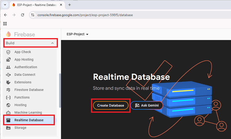 Firebase Project Create Database