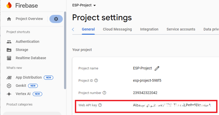 Firebase Project API Key