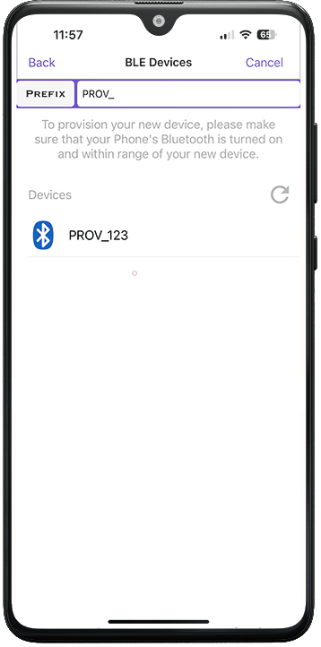Wi-Fi provision via BLE - finding BLE devices