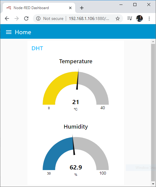 ESP32 MQTT Publish Temperature Humidity Node-RED Dashboard