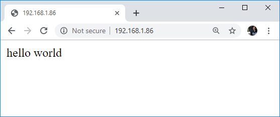 Raspberry Pi test PHP File Hello World message web browser