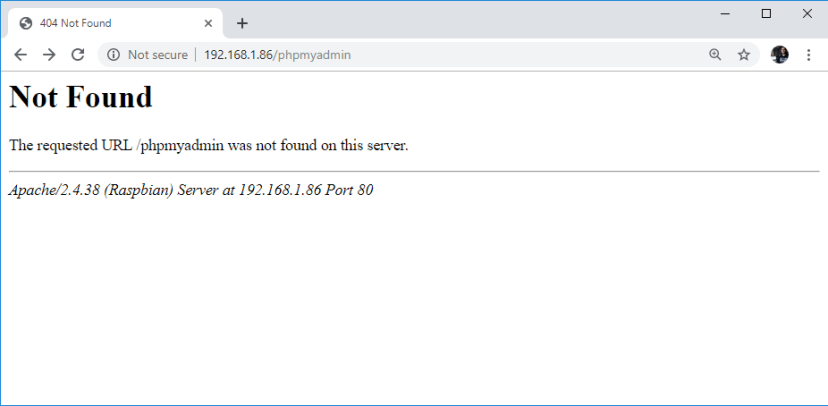 Failed to open phpMyAdmin Raspberry Pi