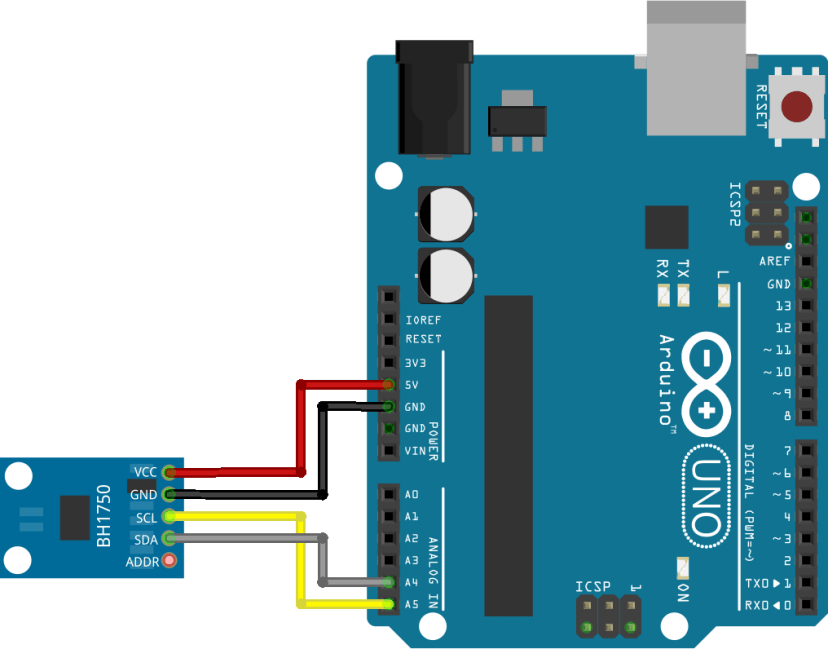 Arduino BH1750 Wiring Diagram