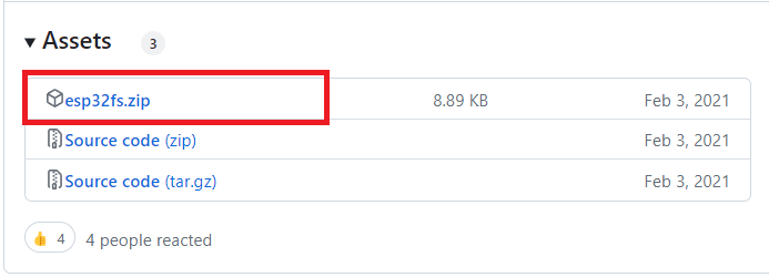 Arduino ESP32 Download Filesystem Uploader Plugin