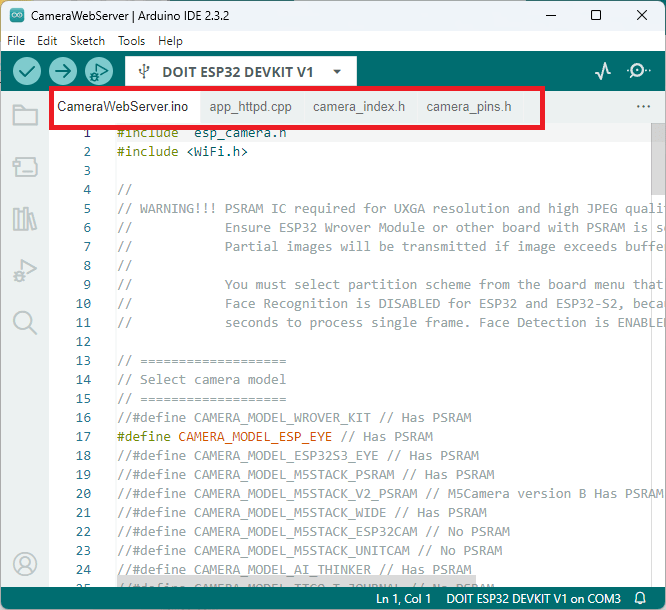 ESP32 CameraWebServer Example
