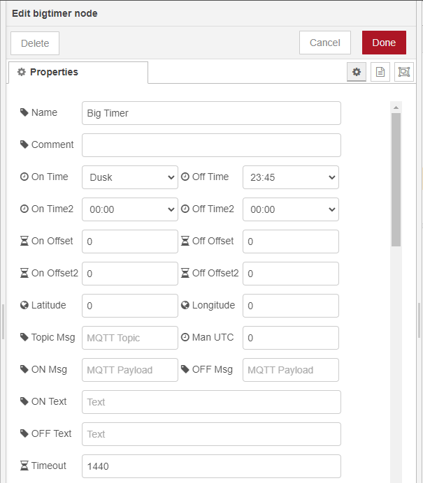 Big Timer Node Properties