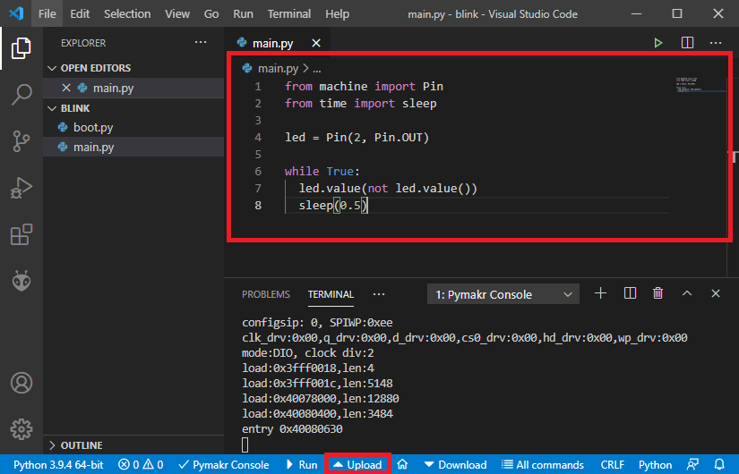 VS Code Visual Studio editor edit main file
