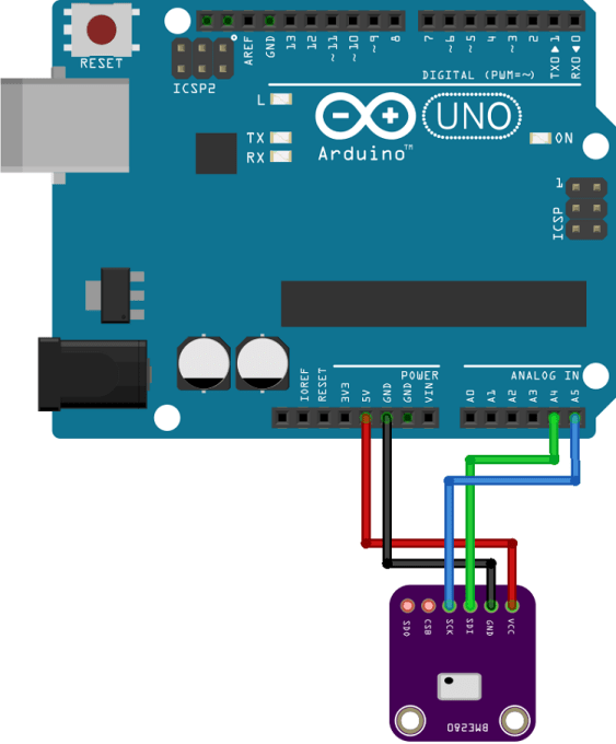 Arduino BME280 Wiring Schematic Diagram