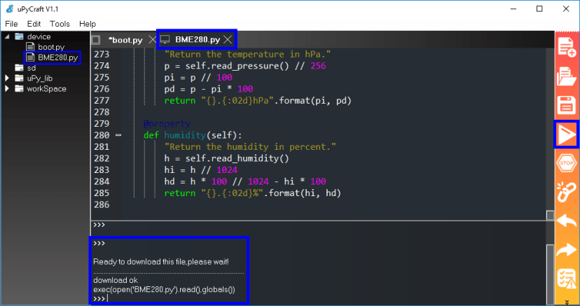 Install BME280 library MicroPython ESP32 ESP8266 uPyCraft IDE step 4