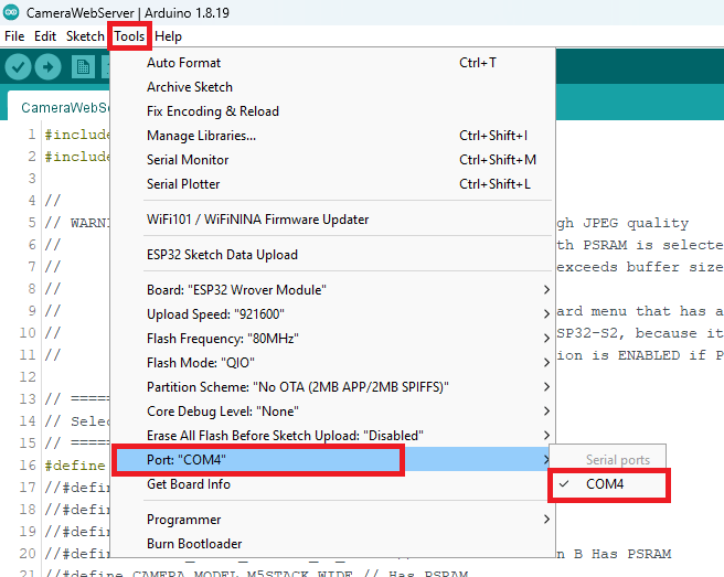 Arduino IDE selecting COM port