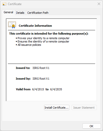 Google chrome website certificate ssl certificate information expanded